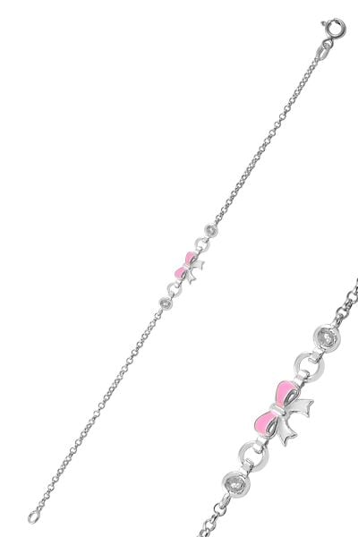 Gümüş mineli zirkon taşlı fiyonk modeli bileklik SGTL9543