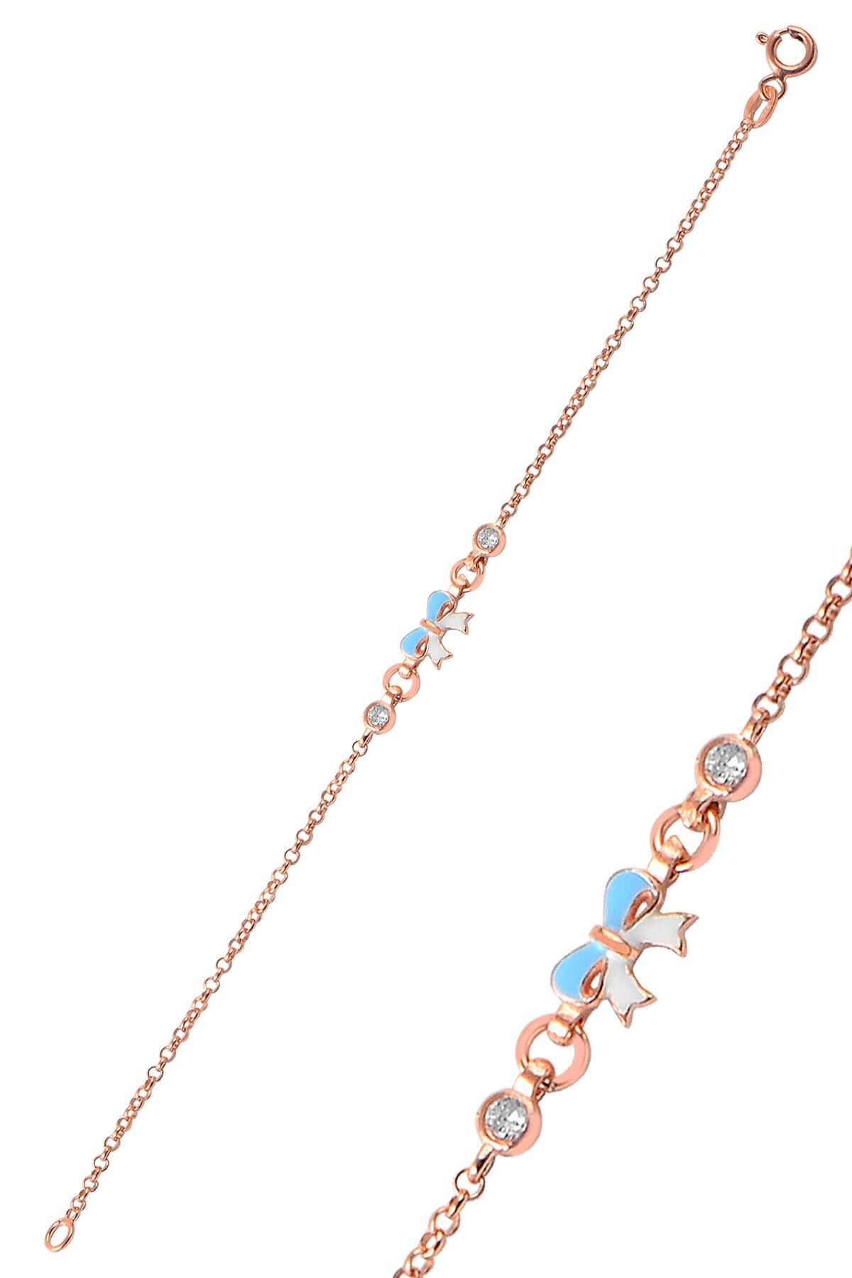 Gümüş mineli zirkon taşlı fiyonk modeli bileklik SGTL9544