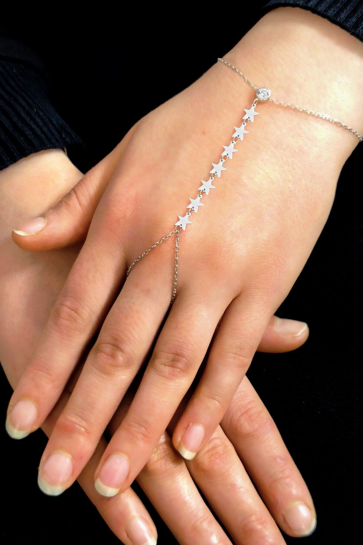 Gümüş rodyumlu zirkon taşlı yıldız modeli pullu şahmeran SGTL12814RODAJ