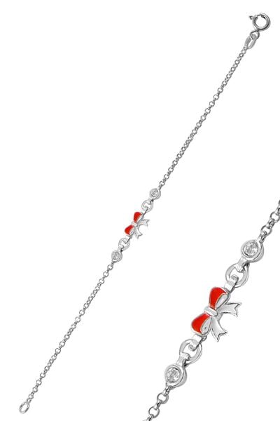 Gümüş mineli zirkon taşlı fiyonk modeli bileklik SGTL9547