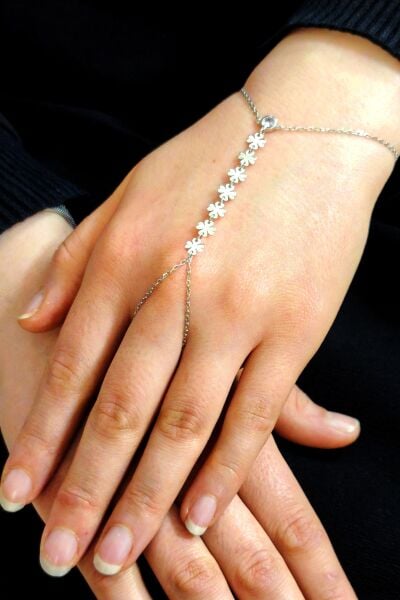 Gümüş rodyumlu zirkon taşlı yonca modeli pullu şahmeran SGTL12815RODAJ