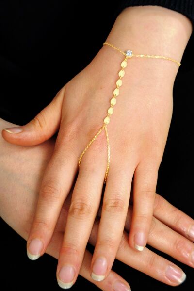 Gümüş altın yaldızlı zirkon taşlı damla modeli pullu şahmeran SGTL12816GOLD
