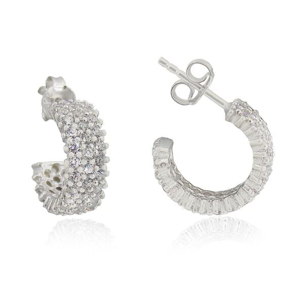 üç sıra tamtur rodyumlu küpe SGTL3422