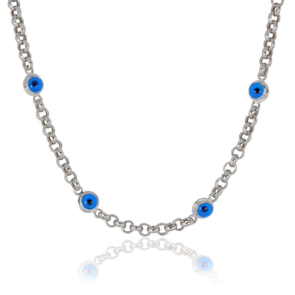 Kalın Nazar boncuklu zincirli kolye SGTL5234