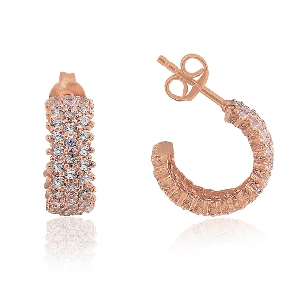 üç sıra tamtur rose küpe SGTL3423