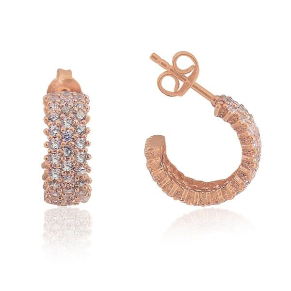 üç sıra tamtur rose küpe SGTL3423