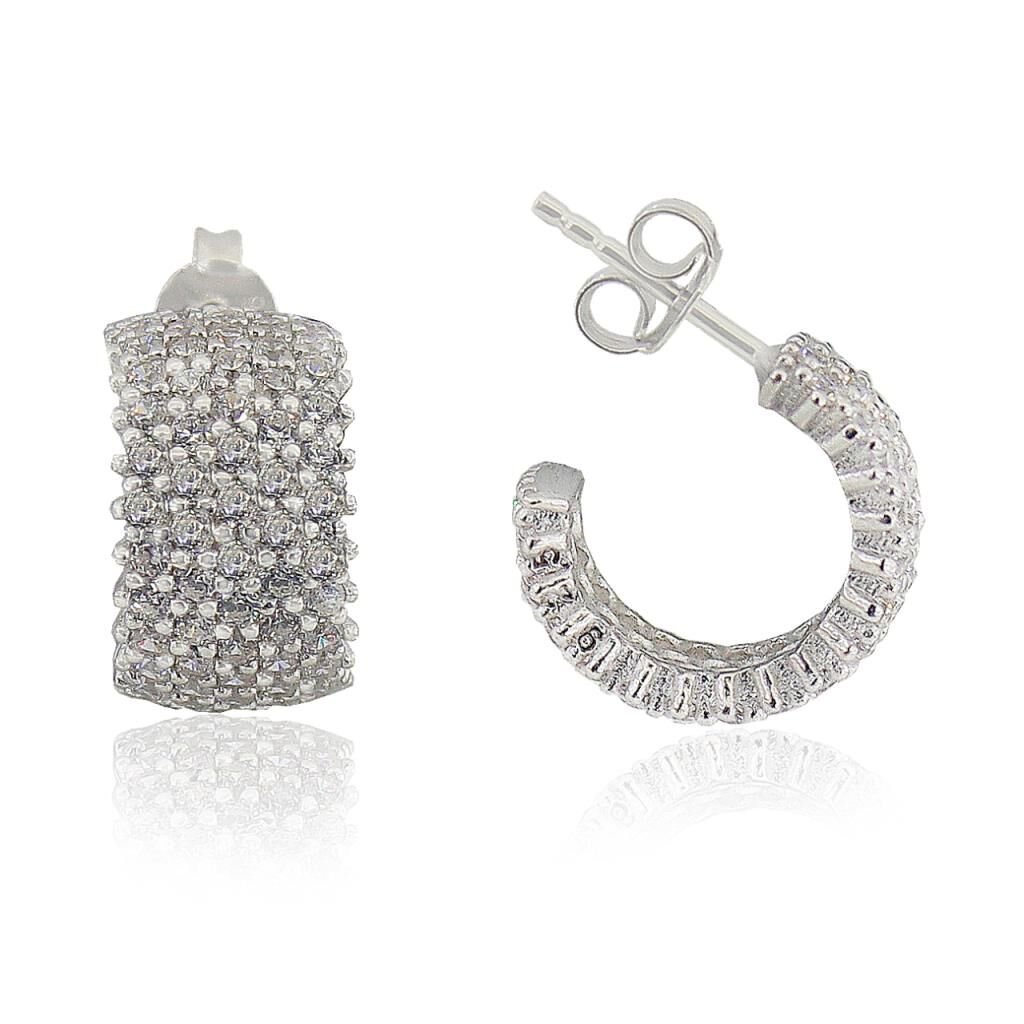 beş sıra tamtur rodyumlu küpe SGTL3424