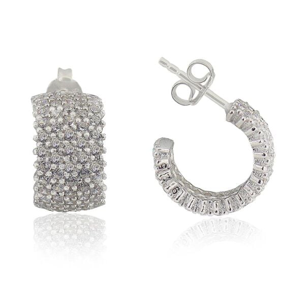 beş sıra tamtur rodyumlu küpe SGTL3424