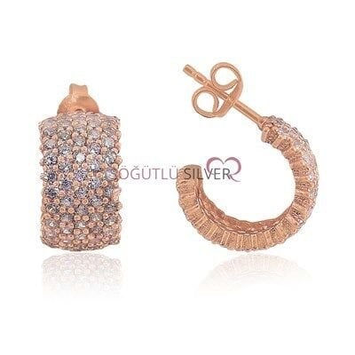 beş sıra tamtur rose küpe SGTL3425