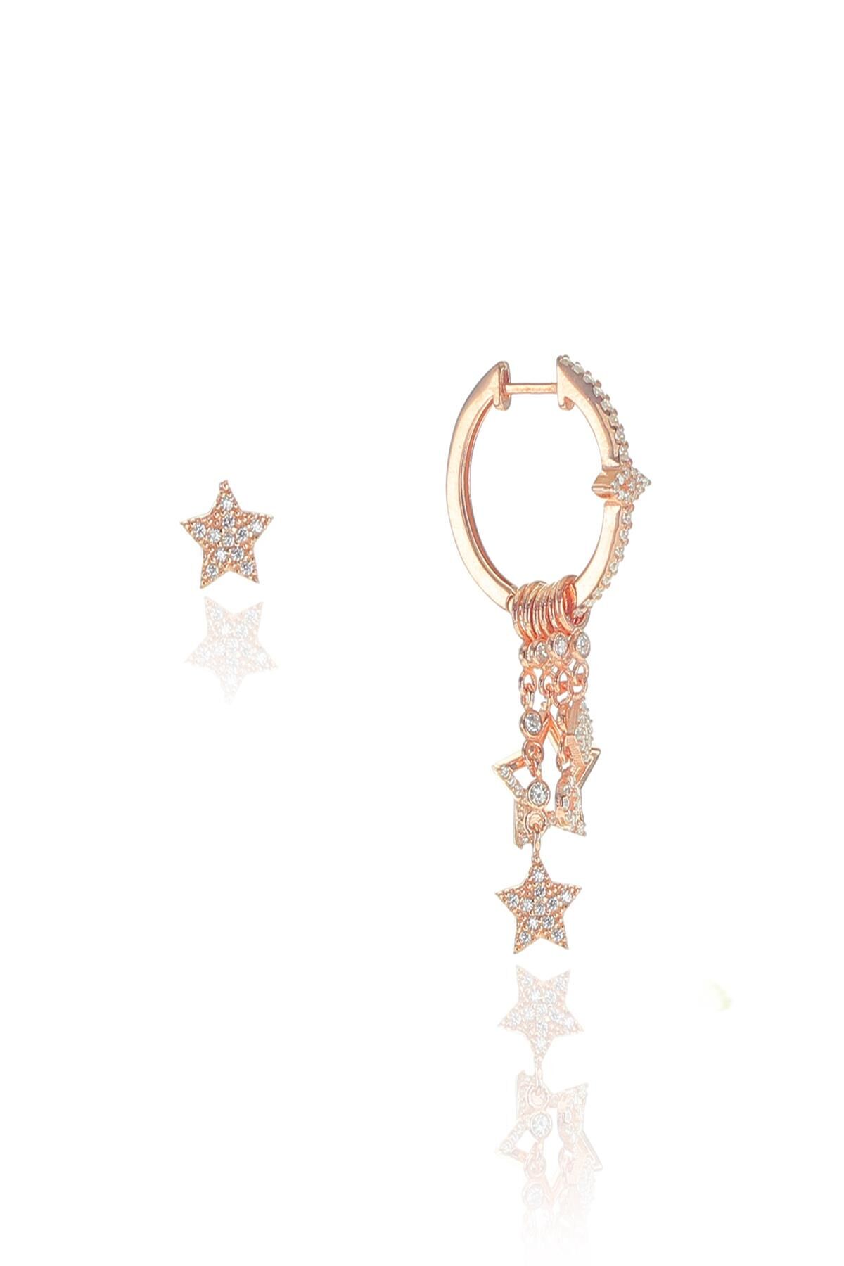 Gümüş yıldız modeli şans küpe SGTL9015