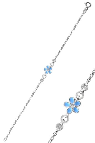 Gümüş mineli zirkon taşlı çiçek modeli bileklik SGTL9557