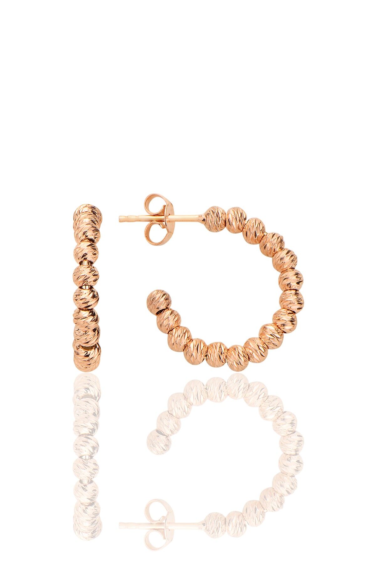 Gümüş rose dorica toplu 20 mm halka küpe SGTL12823ROSE