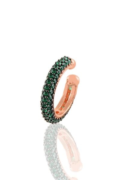 Gümüş rose yeşil taşlı kıkırdak küpe SGTL10700YSL