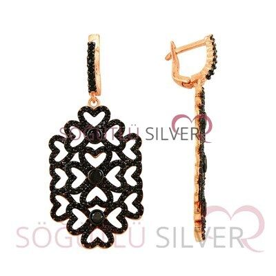 Siyah taşlı üçlü set set8265