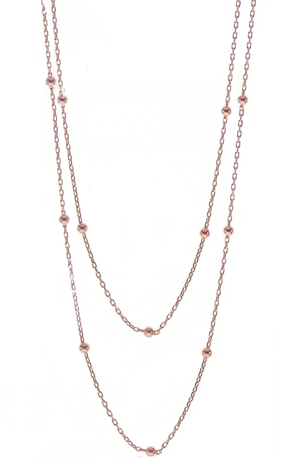 Gümüş 100 cm top top zincir SGTL9889