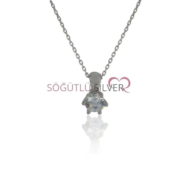 Zirkon tek taş kolye SGTL4513