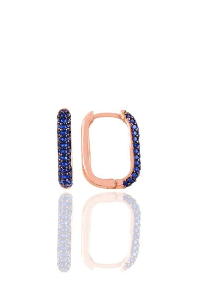 Gümüş rose safir taşlı trend küpe. SGTL10892SFR