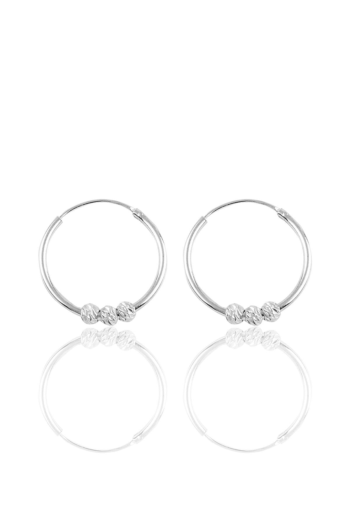 Gümüş 18 mm doricalı halka küpe Gümüş