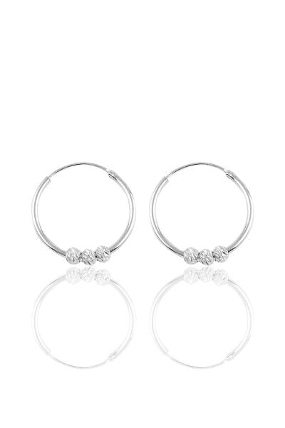 Gümüş 18 mm doricalı halka küpe Gümüş