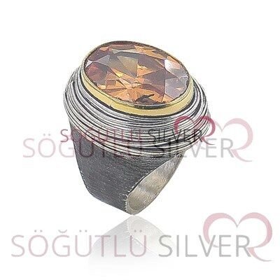 Sarmalı  Sitrin Taşlı Gümüş Üçlü Set SGTL3440