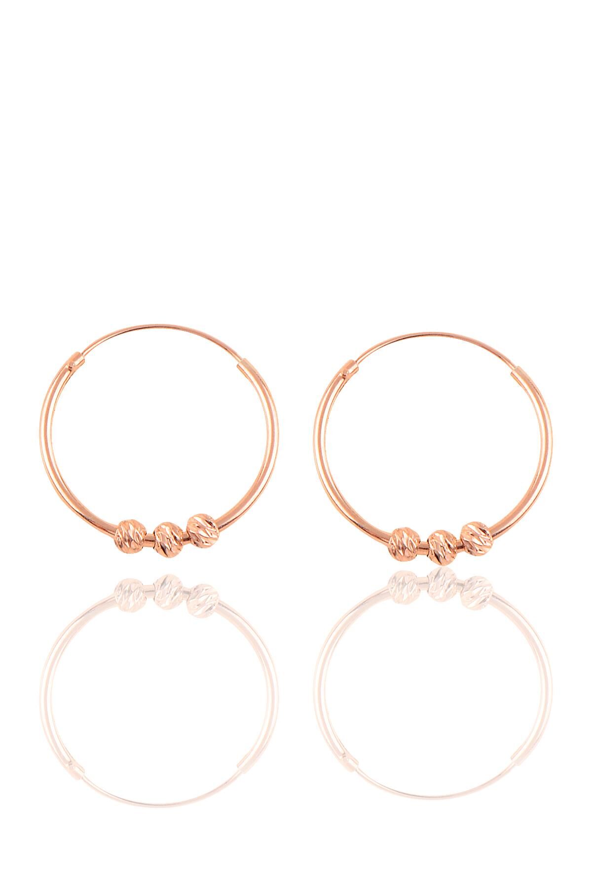 Gümüş 18 mm doricalı halka küpe Rose