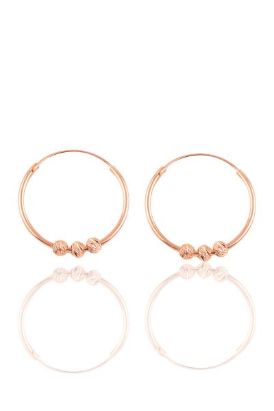 Gümüş 18 mm doricalı halka küpe Rose