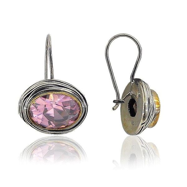 Sarmalı Pembe kuvarsTaşlı Gümüş Üçlü Set SGTL3441