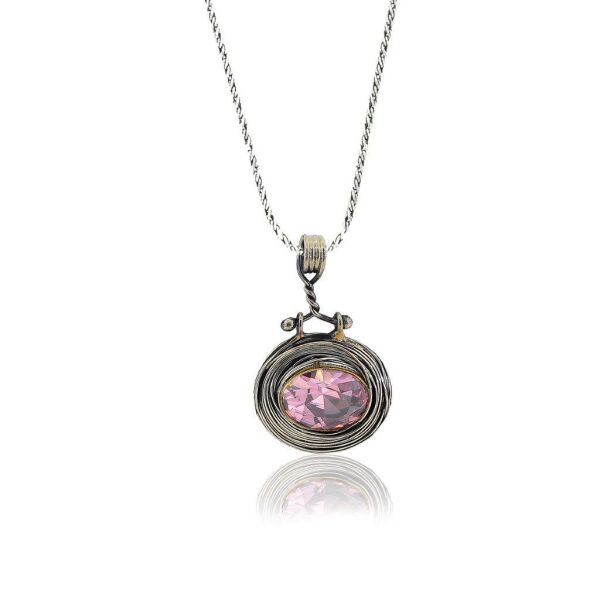 Sarmalı Pembe kuvarsTaşlı Gümüş Üçlü Set SGTL3441