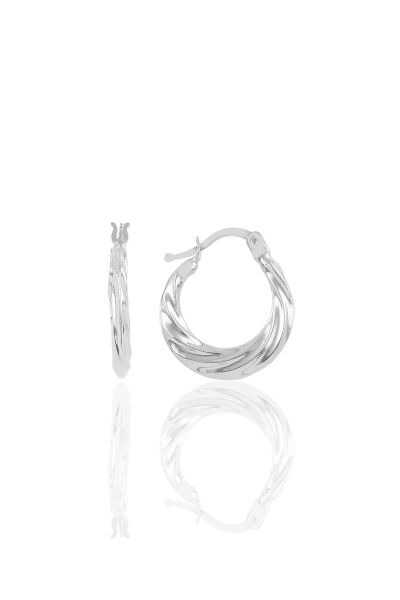 Gümüş dalgalı şarnel küpe Gold