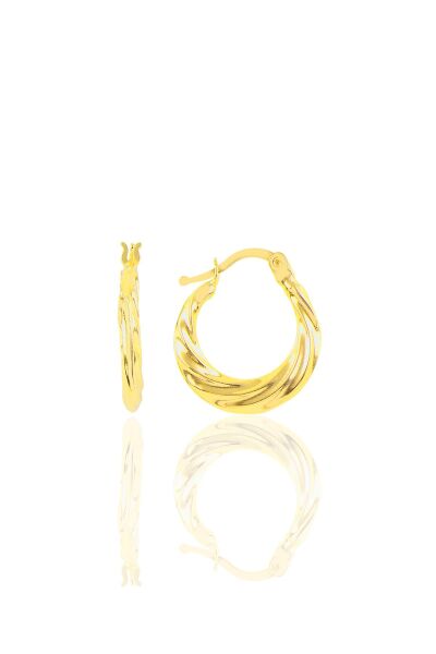 Gümüş dalgalı şarnel küpe Gold