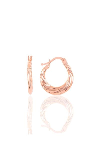 Gümüş dalgalı şarnel küpe Rose