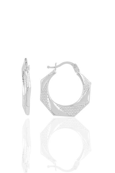 Gümüş  beşgen şarnel küpe SGTL10349