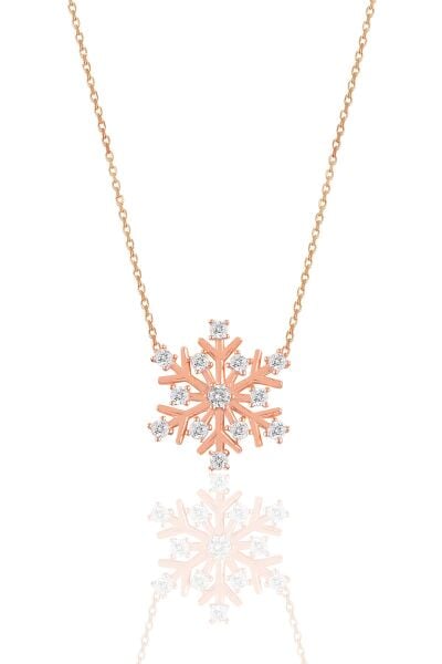 Gümüş rose zirkon taşlı kartanesi kolye SGTL10888ROSE