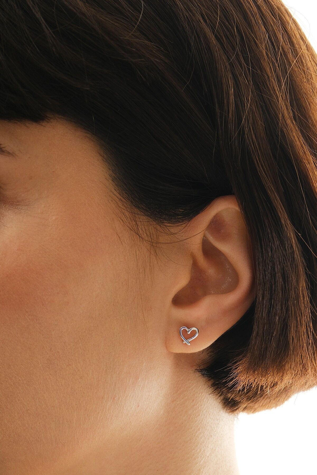 Gümüş rodyumlu mucize kalp küpe SGTL12832RODAJ