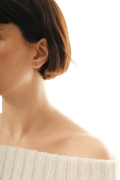 Gümüş rodyumlu mucize kalp küpe SGTL12832RODAJ