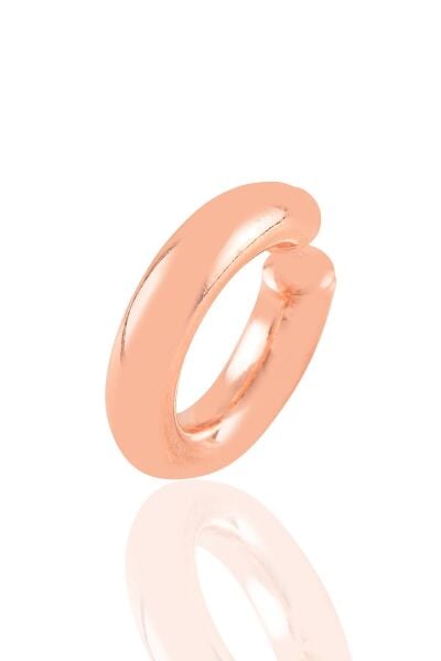 Gümüş rose sade sıkıştırmalı kalın kıkırdak küpe SGTL10886ROSE