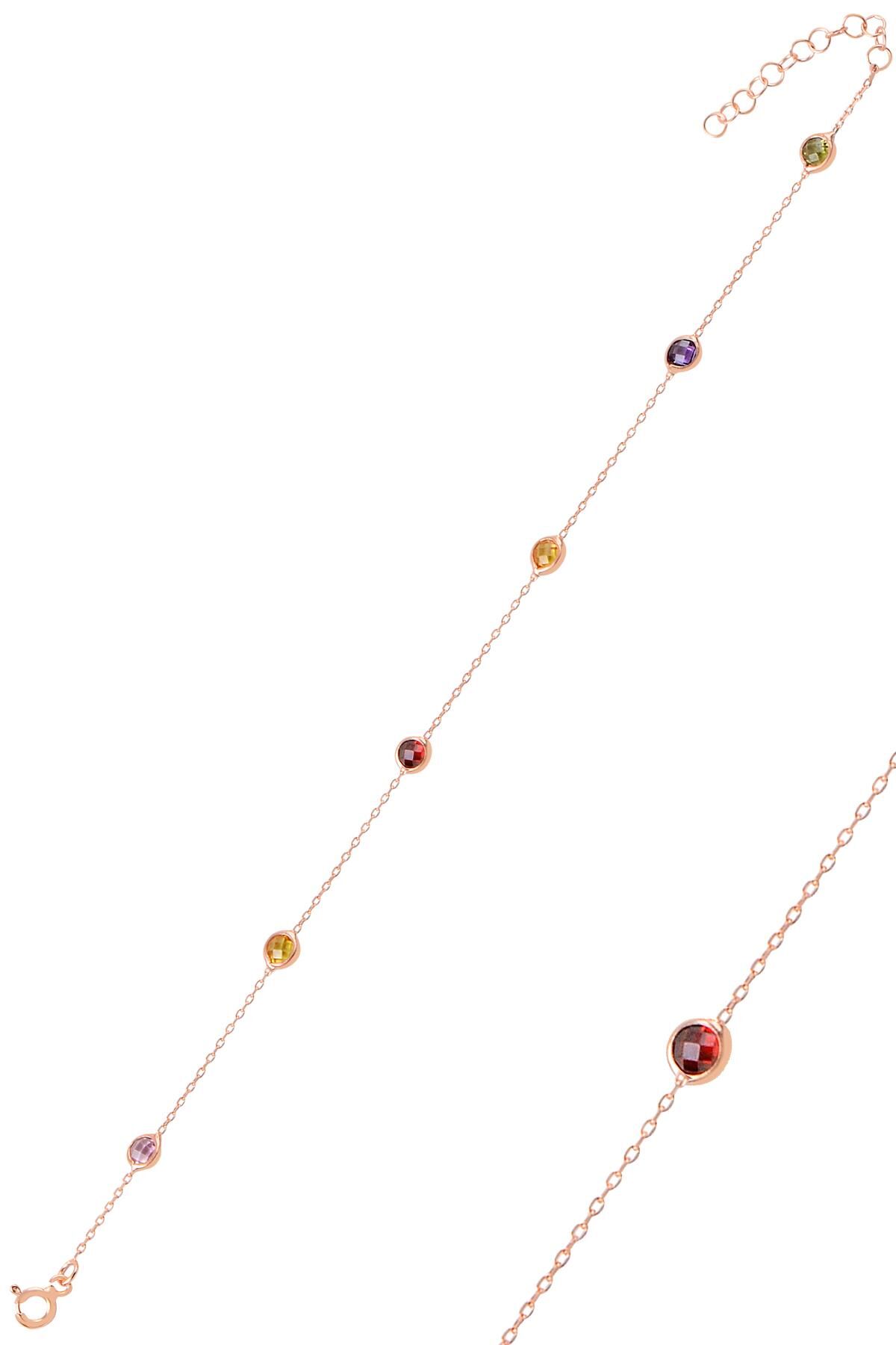 Gümüş renkli sıra taşlı bileklik SGTL9824RENKLİ