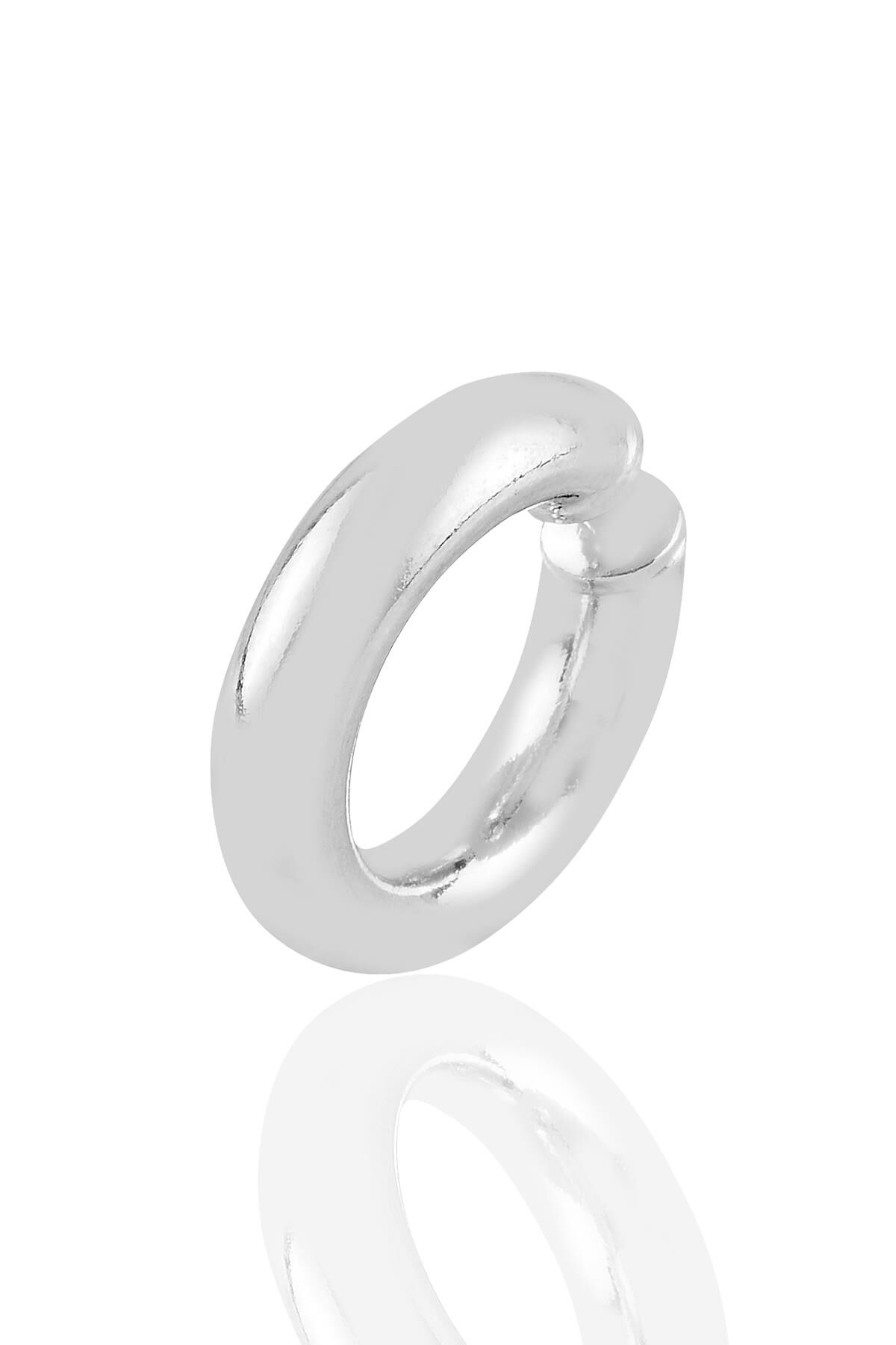 Gümüş sade sıkıştırmalı kalın kıkırdak küpe SGTL10886RODAJ