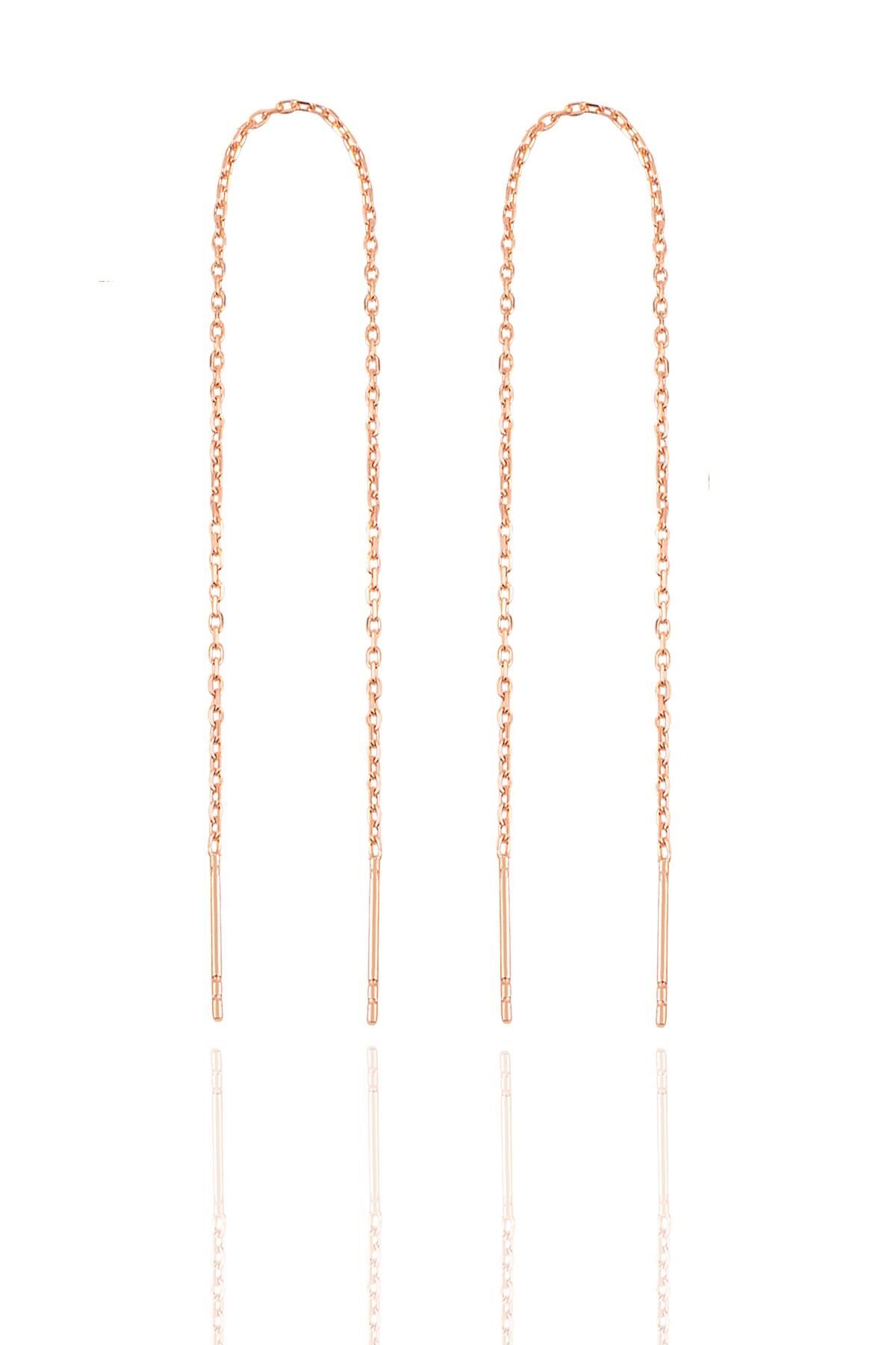 Gümüş zincir küpe