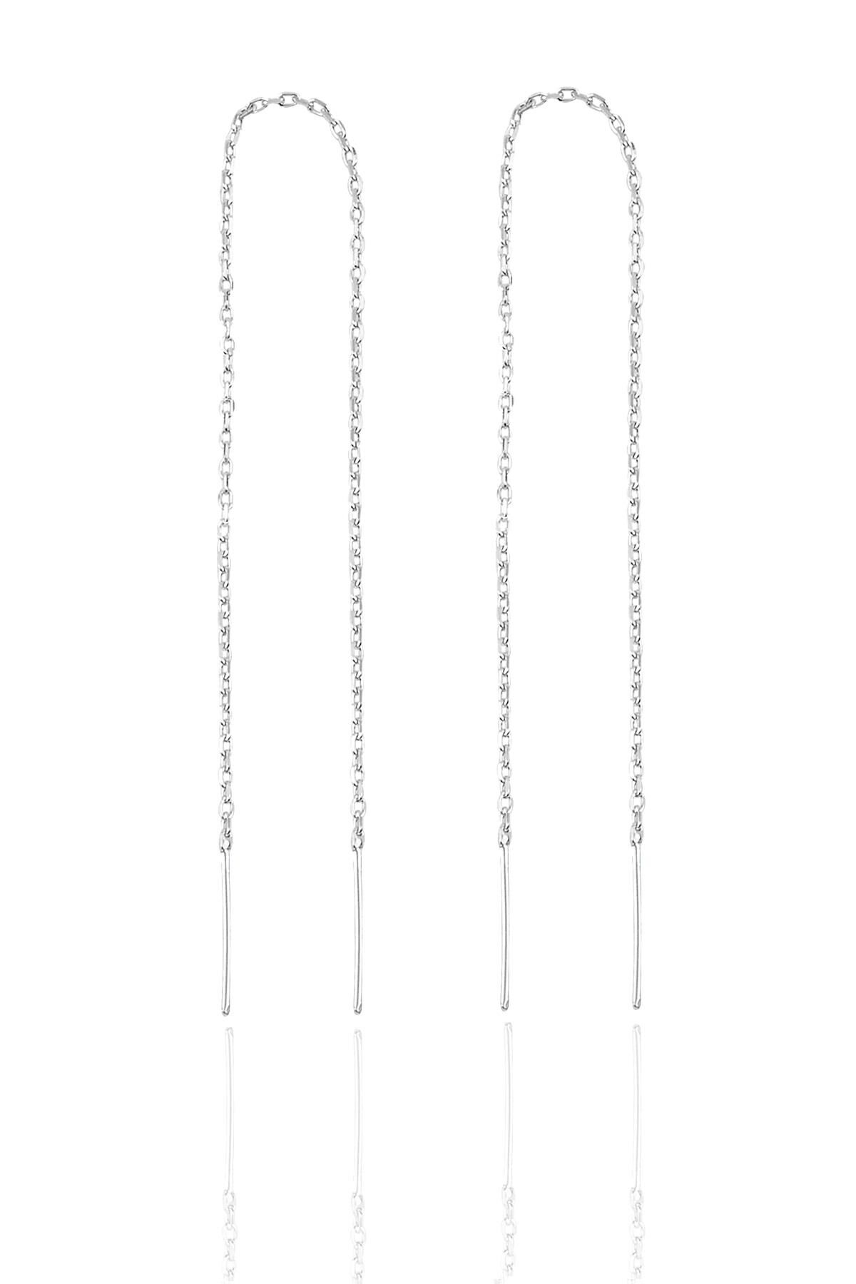 Gümüş zincir küpe Gümüş