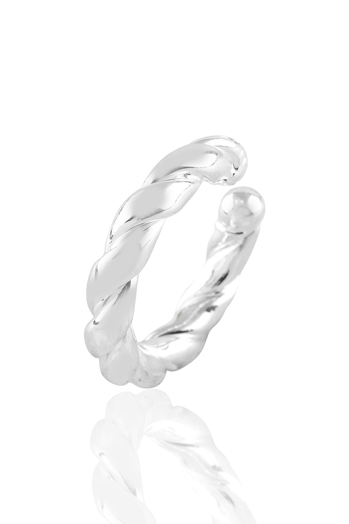 Gümüş rodyumlu sıkıştırmalı burgu kıkırdak küpe SGTL10885RODAJ