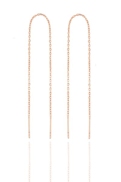 Gümüş zincir küpe Rose