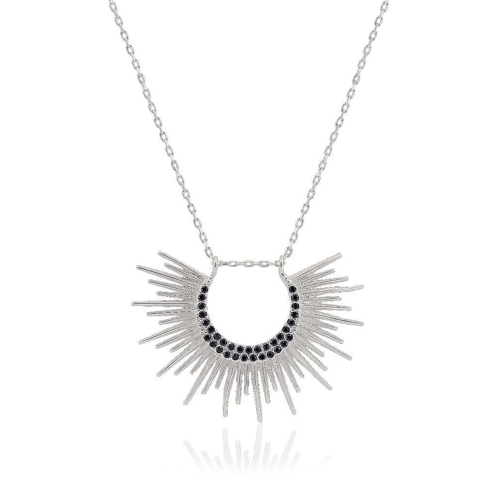 Güneş rodyumlu  kolye SGTL3451