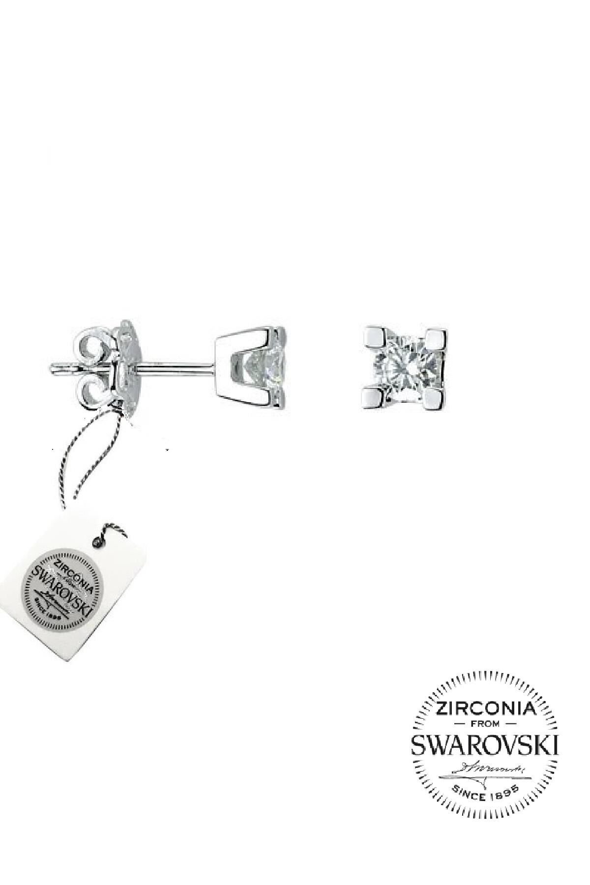 Gümüş Swarovski Tek taş küpe SGTL20500