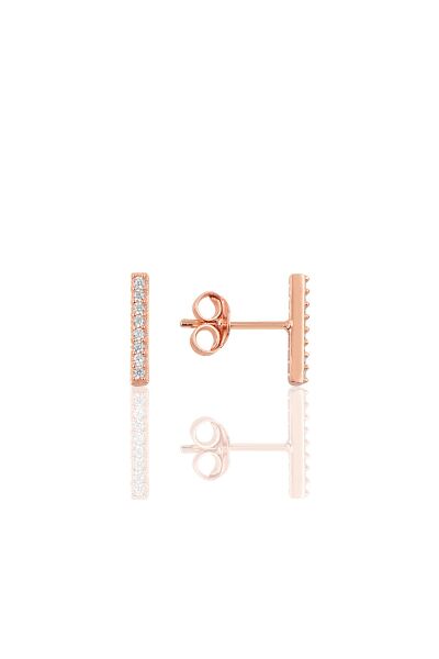 Gümüş Rose çizgi küpe SGTL9733ROSE