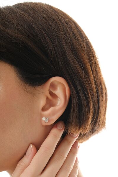 Gümüş rodyumlu incili okyanus esintisi istiridye küpe SGTL12828RODAJ