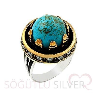 otantik firuze taşlı yüzük yüzük8415