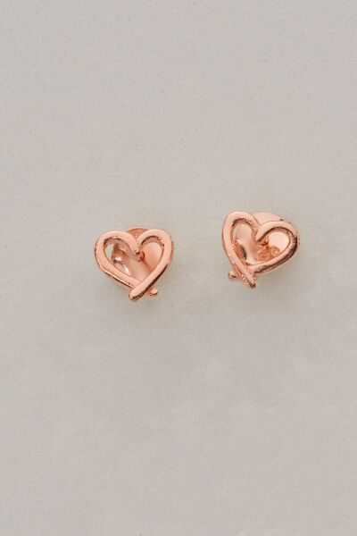 Gümüş rose mucize kalp küpe SGTL12832ROSE