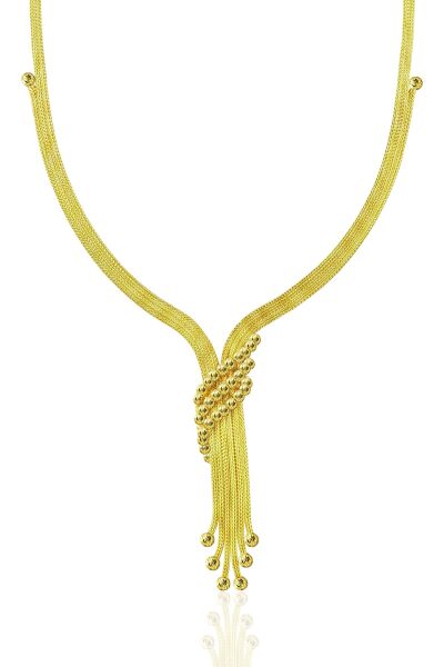 925 Ayar Gümüş Set Altın Kaplama Kalze Set - Çapraz Verev Dorika Detaylı Düğün & Gelin Takı Seti SGTL13523GOLD
