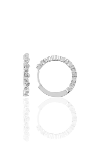 Gümüş rodyumlu 17 mm sıra taşlı halka küpe SGTL10190BYZ